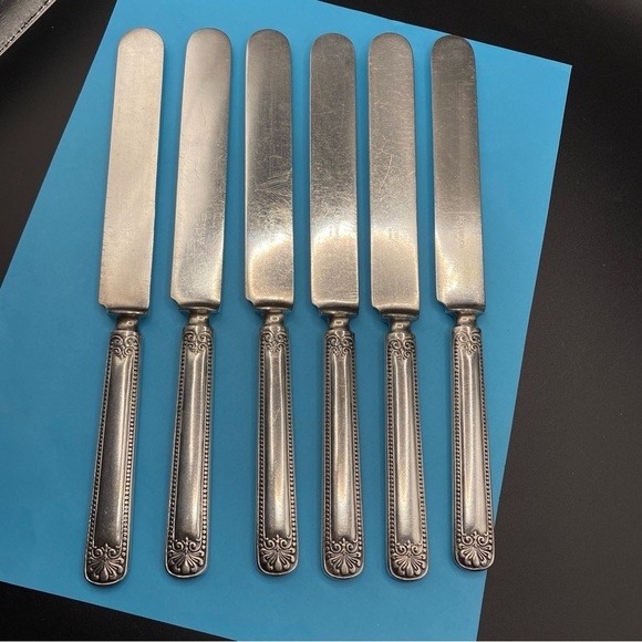 1835 R. WALLACE Set of 6 Knives Vintage Silver Plated 12 DWT - Picture 2 of 8